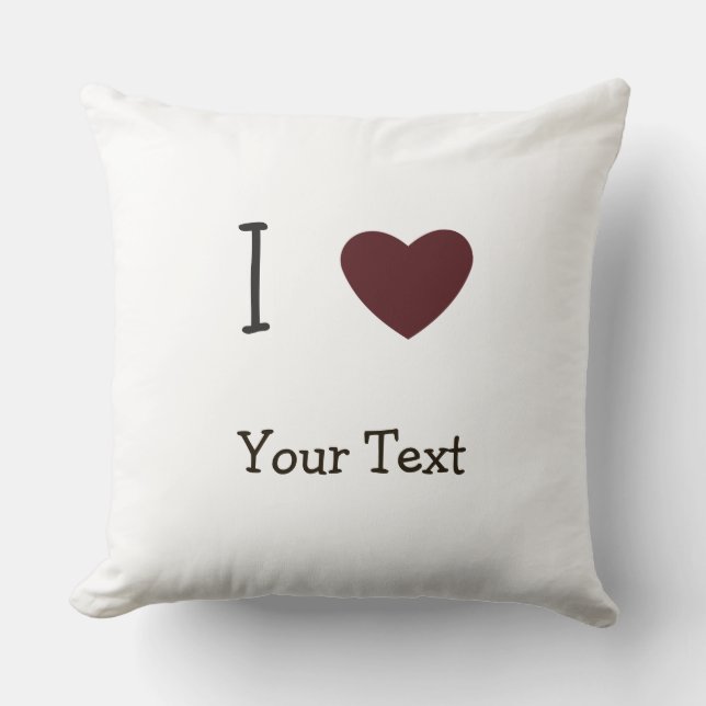 I Heart with your text Cushion (Front)