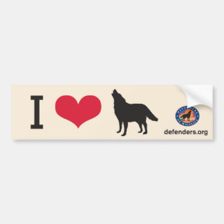 I Heart Wolves Bumper Sticker