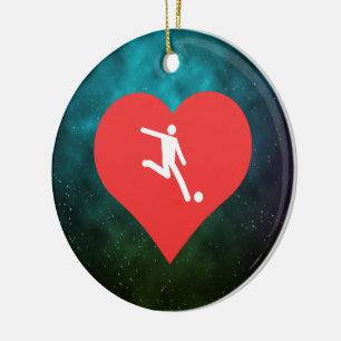 I Heart World Cup Icon Ceramic Tree Decoration
