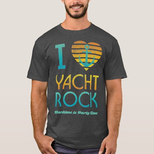 I Heart Yacht Rock Drinking  Maritime  Party T-Shirt (Front)