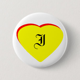 "I" Heart Yellow Red Wedding Invitation The MUSEUM 6 Cm Round Badge