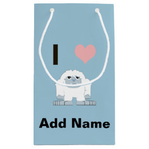 I Heart Yeti Cute Cartoon Snow Monster Small Gift Bag