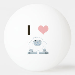 I heart yeti ping pong ball
