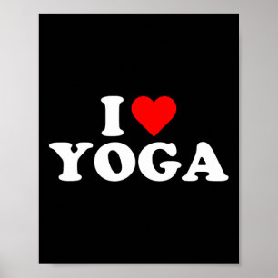 I Heart Yoga Red Heart Fitness Theme Cute Sport  Poster