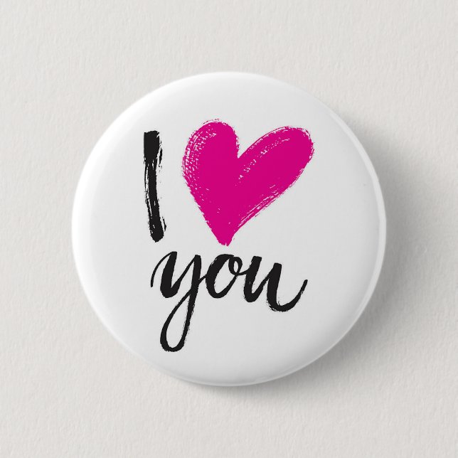 I heart you 6 cm round badge (Front)