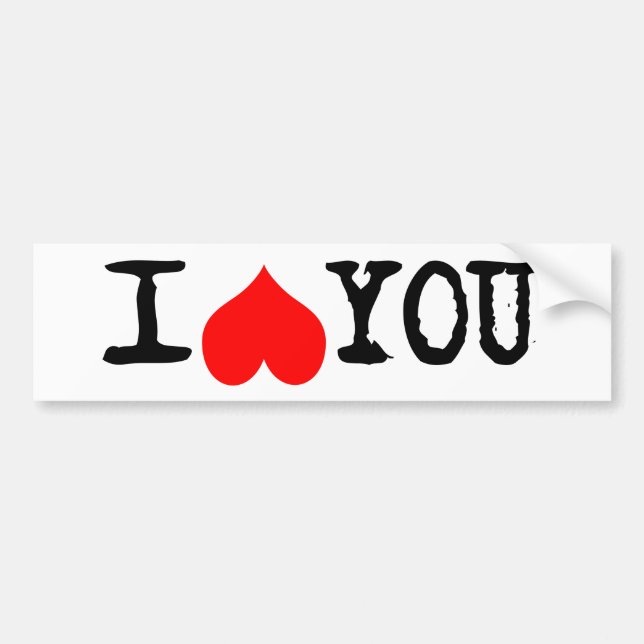I Heart You Customisable Bumper Sticker (Front)