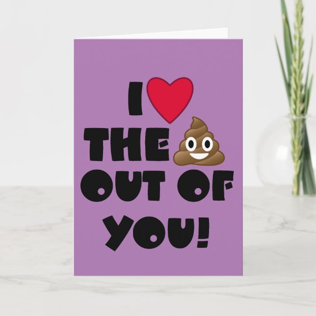 I Heart You Emoji Poo Card (Front)