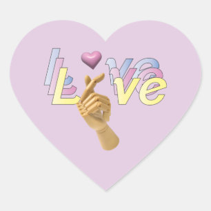 I Heart You Finger Heart Love Sticker