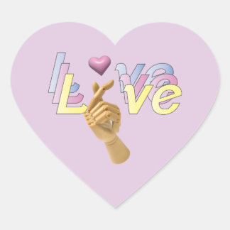I Heart You Finger Heart Love Sticker