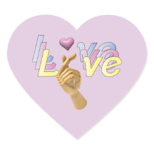 I Heart You Finger Heart Love Sticker
