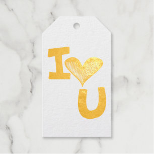 I Heart You Graphic Typography Gift Tags