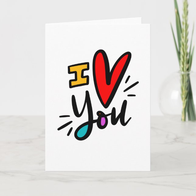I Heart You, Hand Lettered Card (Front)