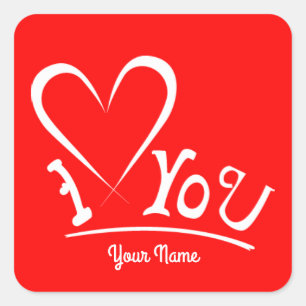 I heart you / I love You / Valentines Day Square Sticker