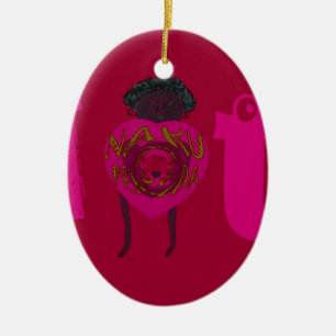 I Heart You Nakupenda Sana Happy Valentine's Day  Ceramic Ornament