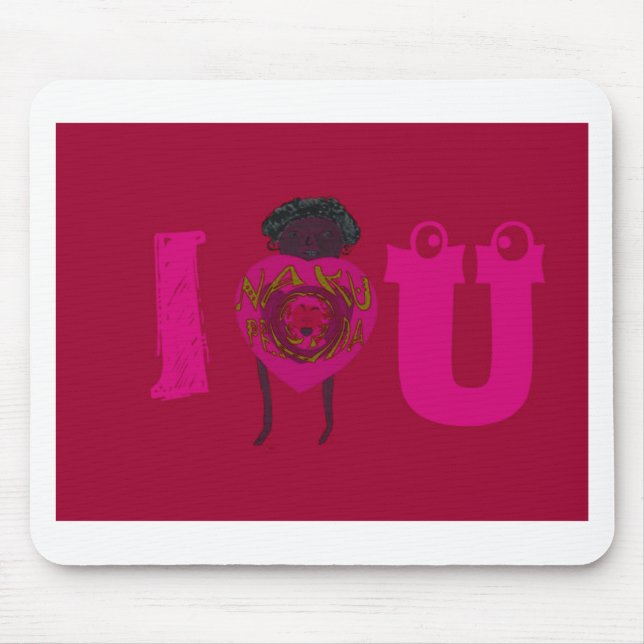 I Heart You Nakupenda Sana Happy Valentine's Day  Mouse Pad (Front)