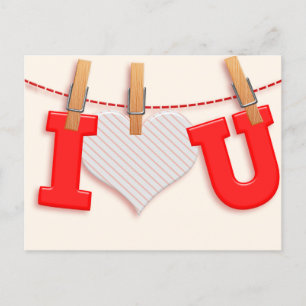 I Heart You Platonic Valentine Postcard