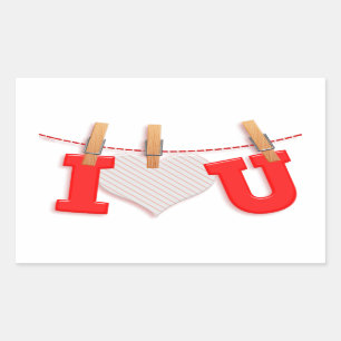 I Heart You Rectangular Sticker