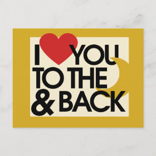 I heart you to the moon and back postcard