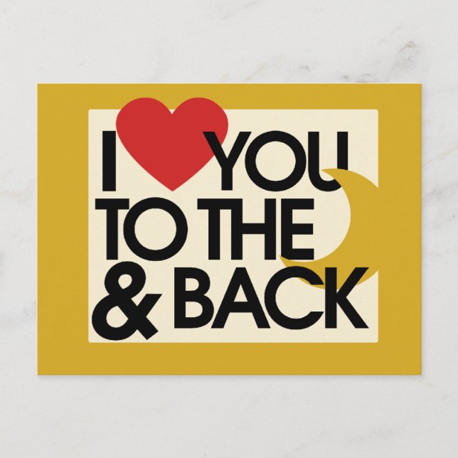 I heart you to the moon and back postcard (Front)