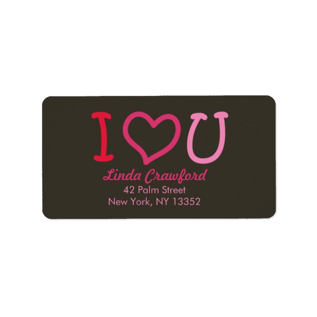 I heart you -valentine's day labels (Front)