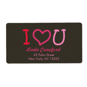 I heart you -valentine's day labels