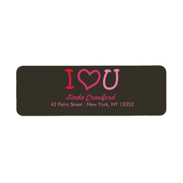I heart you -valentine's day labels (Front)