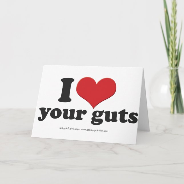 I heart your guts holiday card (Front)