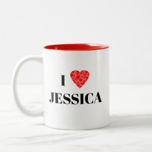 I heart your name Gift to personalize Two-Tone Coffee Mug