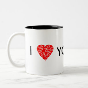 I heart your text   Gift to personalise Two-Tone Coffee Mug