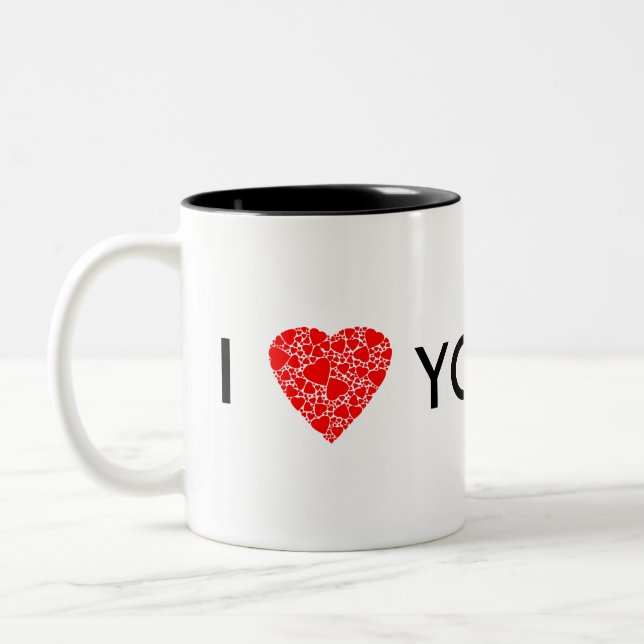 I heart your text | Gift to personalize Two-Tone Coffee Mug (Left)
