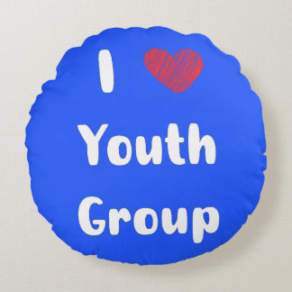 I Heart Youth Group Round Pillow
