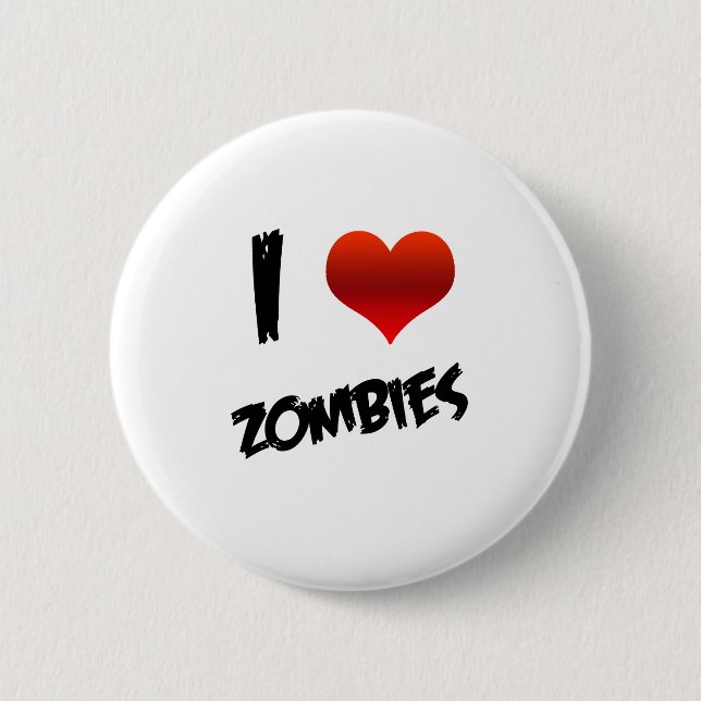 I Heart Zombies 6 Cm Round Badge (Front)