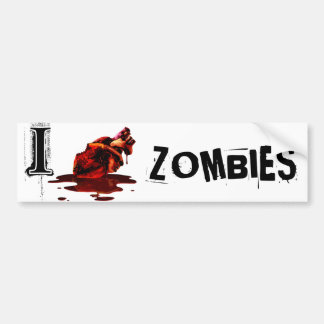 I HEART ZOMBIES - bumper sticker