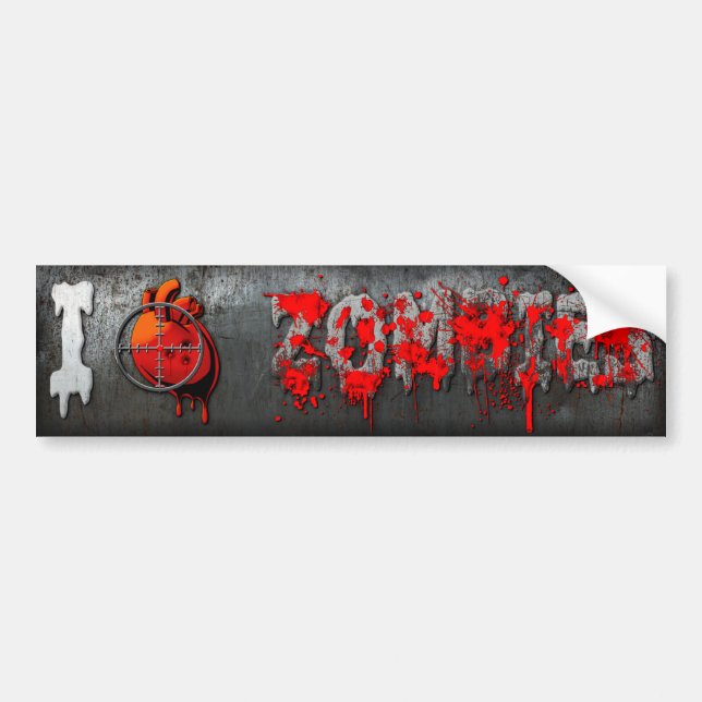 I Heart Zombies Bumper Sticker (Front)