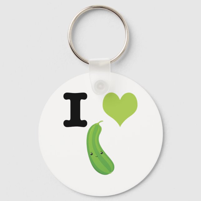 I Heart Zucchini Key Ring (Front)