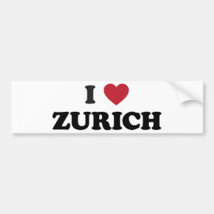 I Heart Zurich Switzerland Bumper Sticker