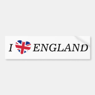I Heartflag England bk bscnt Bumper Sticker