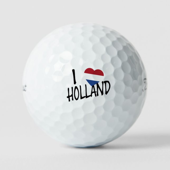 I Heartflag Holland bk on wt tpv1 gbcnt Golf Balls (Front)