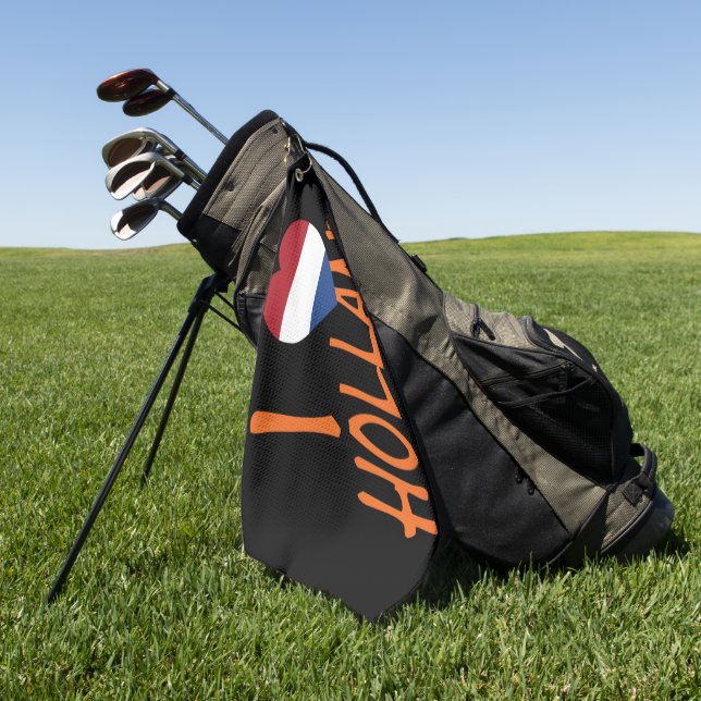 I Heartflag Holland or on bk gtt Golf Towel (Green)