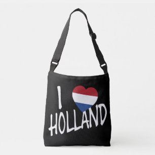 I Heartflag Holland wt on bk cbbcnt Crossbody Bag