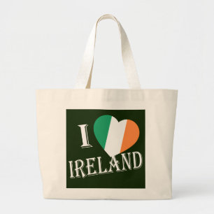 I Heartflag Ireland wt jtcnt Large Tote Bag