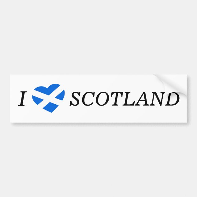 I Heartflag Scotland bk bscnt Bumper Sticker (Front)