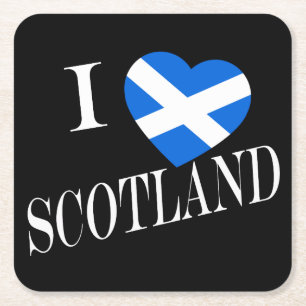 I Heartflag Scotland wt coastercn Square Paper Coaster