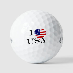 I Heartflag USA bk css gbcnt Golf Balls