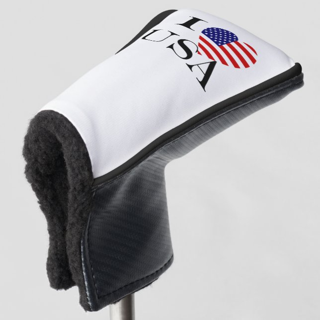 I Heartflag USA bk pccnt Golf Head Cover (3/4 Front)