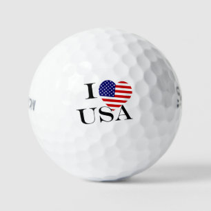 I Heartflag USA bk ssf gbcnt Golf Balls