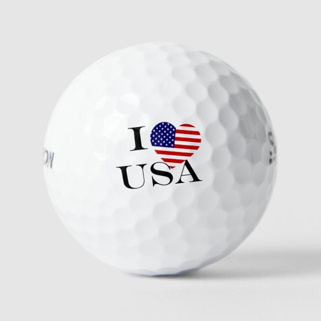 I Heartflag USA bk ssf gbcnt Golf Balls (Front)