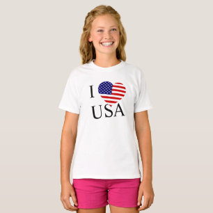 I Heartflag USA Girls cn T-Shirt