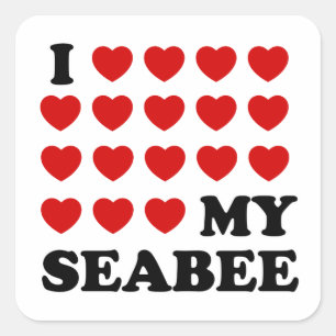 I (hearts) my Seabee Square Sticker