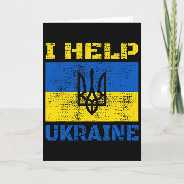 I Help Ukraine Support Ukrainian I Stand With Ukra Card (Front)